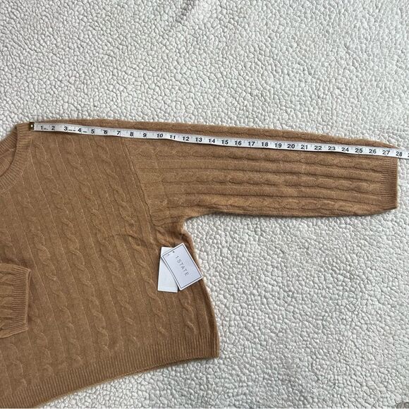 1. State Evermore Wild Oak Cable Knit Crewneck Oversized Pullover Sweater SZ L - Picture 12 of 14